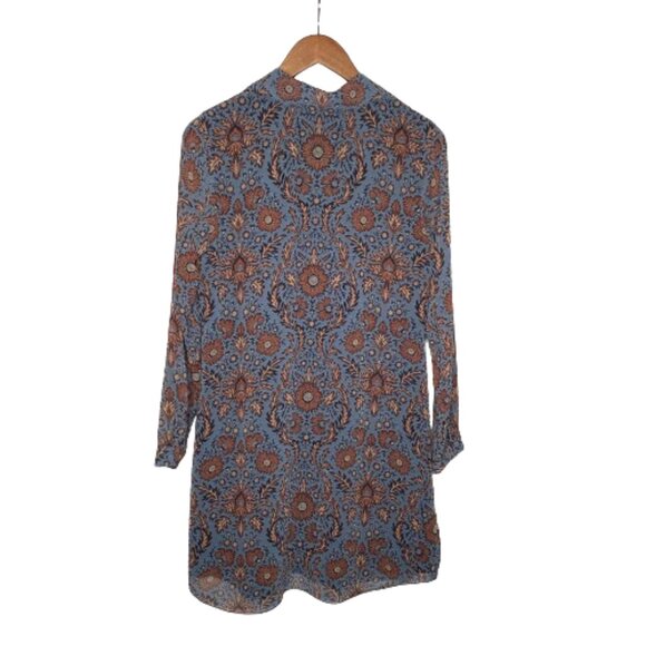 Cabi Womens Provincial Floral Bohemian Shift Dress Size S Blue Rust Feminine - Picture 6 of 11